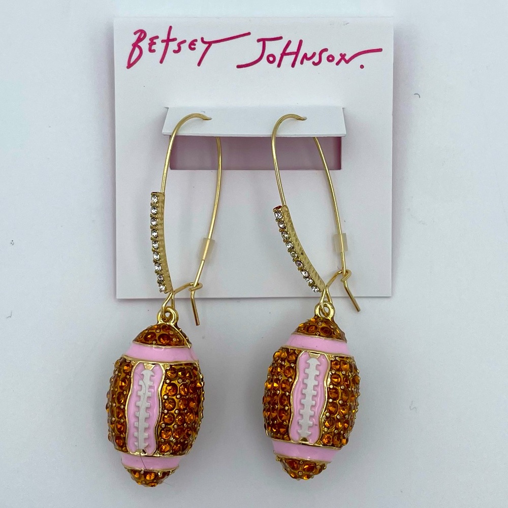 Betsey Johnson Football Earrings NWT